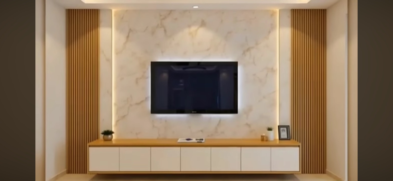 Έπιπλο TV με Λευκά Συρτάρια, Ξύλινη Επιφάνεια & Μαρμάρινη Επένδυση ∣ Custom, Ειδικές κατασκευές, Έπιπλο τηλεόρασης, Μαρμάρινη επένδυση, Ξύλινη επιφάνεια, Custom κατασκευή